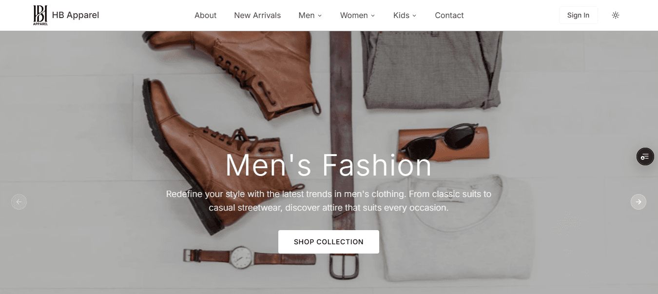 HB Apparel — E-Commerce